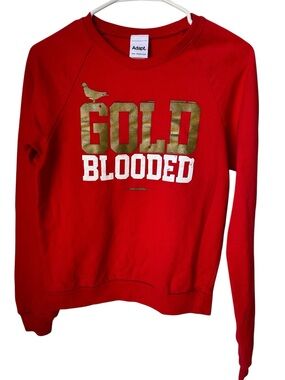 Adapt Women’s S Red 'Gold Blooded' Crewneck Sweatshirt SF 49ers NFL Streetwear
